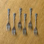 Set Of 6 Vintage Silver Plated Cake Forks thumbnail 2