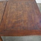Functionele En Mooie Engelse Antieke Uitschuifbare Eettafel Van Iepen En Kersenhout thumbnail 14