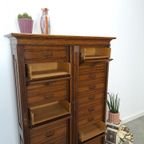 Antieke Oude Houten Archief Ladekast thumbnail 14