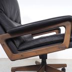 Strässle Zwart Leren King Chair, 1960S thumbnail 8