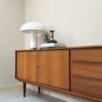 Vintage Houten Dressoir / Sideboard Met 2 Deurtjes En 3 Lades thumbnail 6
