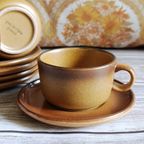 Vintage "grès De Rigny" Stoneware Kop & Schotels (5 Stuks) – Prachtig Frans Design thumbnail 5
