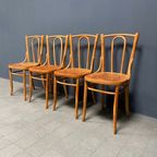 Set Van 4 Houten Bistro Stoelen Met Sierlijke Zittingen thumbnail 6