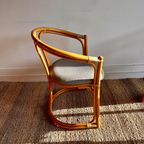 4 Rotan Bamboe Eetkamer Stoelen Mid Century Vintage thumbnail 9