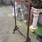 Antiek Haardscherm Afm. 71 X 27cm En 116cm Hoog. thumbnail 3