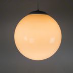 Vintage Hanglamp - Globe - Ochtendnevel - Opaalglas - Metaal - 70'S thumbnail 5