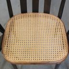 Set Van 4 Vintage Houten Design Eetkamer/ Bistro Stoelen Met Rieten Zitting In Thonet Stijl thumbnail 10