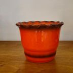 Vintage Bloempot Bloempotje Potje Oranje Jaren 70 thumbnail 4