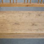 Geweldige Antieke En Rustieke Franse Pinewood Halbank/ Bank Voor Aan De Eettafel thumbnail 9