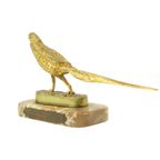 Art Deco Beeld Fazant Sculptuur Verguld Brons Marmer Jaren 20 thumbnail 3