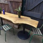 Prachtige Eiken Boomstam Tuintafel Eettafel Sidetable thumbnail 8