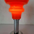 Italiaanse Design Tafel Lamp Chroom En Glas Rood Vintage. thumbnail 3