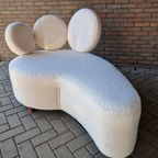 Shaise Longue Bank Nieuw Bekleed Teddy Stof Bank thumbnail 2