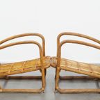 Set Van 2 Luxe Franse Rotan Vintage Design Fauteuils Uit De Jaren ’50 thumbnail 3