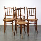 Set Van 4 Mooie En Sfeervolle Vintage Thonet Design Bistro Stoelen thumbnail 2