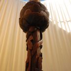 Antieke Schemerlamp Met Houtsnijwerk thumbnail 7