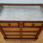Vintage Frans Dressoir Commode Ladekast Met Marmer Blad 505 thumbnail 10