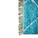 HKLIVING Handgeknoopt Wollen Vloerkleed Turquoise thumbnail 2