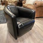 Showroommodel: 2X Stoere Industriële Tubchairs / Fauteuils Aviator In Hand Gepatineerd Zwart Run thumbnail 7