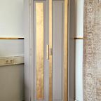 Unieke Handgeschilderde Hoekkast/ Kast In Taupe En Goud thumbnail 3
