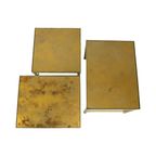 Design Set Van 3 Nesttafels Messing Koper Glas Goud Stijl Maison Jansen thumbnail 10