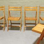 Set Van 5 Vintage Houten Klapstoelen Stoelen thumbnail 4