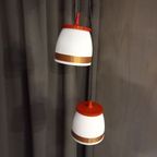 Set Van 2 Kunstof Vintage Hanglampen, Netjes In Orde, E27 Fitting. thumbnail 7