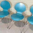 Set Van 4 Vlinderstoelen Eetkamerstoelen, Blauw thumbnail 4