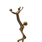 Vintage Messing Beeld Moeder En Kind thumbnail 4