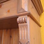 Vintage Grenen Houten Boekenkast, Kast Met Planken En Lade thumbnail 2