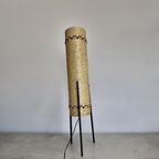 Vintage Raket Staanlamp Dame & Co In Glasvezel & Stalen Pote thumbnail 6
