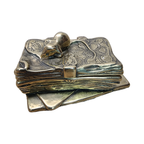 Vintage Messing Muis En Boek Postzegelbakje thumbnail 9