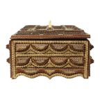 Grote Houten Tramp Art Doos Volkskunst Goud 20Ste Eeuw thumbnail 12