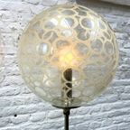 Vintage Vloerlamp Glazen Bol - Bewerkt - Mat Chroom Uniek thumbnail 3