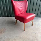Vintage Cocktail Fauteuil In Rood Skai Leder thumbnail 3