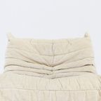 Vintage Togo Ligne Roset Fauteuil Velours Beige thumbnail 5