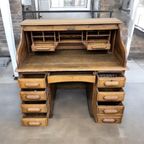 Vintage Amerikaans Rolluikbureau In Massief Eik/retro Bureau thumbnail 5