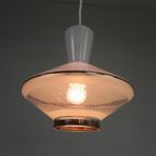 Hanglamp, Met Glazen Kap In Ufo Model, Jaren 50 thumbnail 13