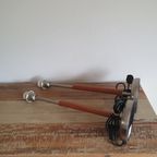 Design - Tafellampen - Kastlampen - Bedlampen - Rvs En Teak. thumbnail 12