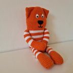 Retro Oranje Gebreide Kat Poes thumbnail 3