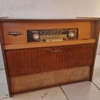 Vintage Radio Kast Met Platen Speler Telefunken thumbnail 2