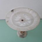 Albast Eind 19e Eeuws Tazza Schaal Met Vogels. thumbnail 11
