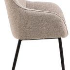 Nivala Eetkamerstoel - Set Van 2 - Beige Met Mat Zwarte Poten thumbnail 8