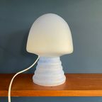 Peill Putzler (?) Glas Mushroomlamp Gespikkeld Blauw , Mat / Satijn Jaren 60-70 Design Glazen Lam thumbnail 2