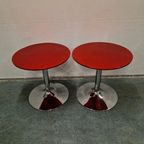 Set Retro Bijzettafel Nachtkastjes Tulpvoet Jaren 70 Stijl thumbnail 4