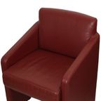 Vintage Koppel Rode Zetels Fauteuils Hoogwaardig Kunstleder thumbnail 7