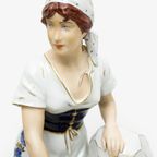 Bohemia Royal Dux Porseleinen Beeld Vrouw Bij Waterfontein Tsjechië thumbnail 5
