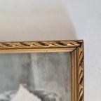 Vintage Lijstje Met Foto Zwart Wit Van Een Hond thumbnail 6