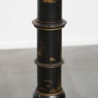 Prachtige Antieke Engelse Staande Lamp Uit Begin 1900 In Japanse Stijl Met Uniek Schilder Werk thumbnail 9