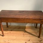 Antieke Petrin Tafel In Eikenhout Circa 1850 thumbnail 4